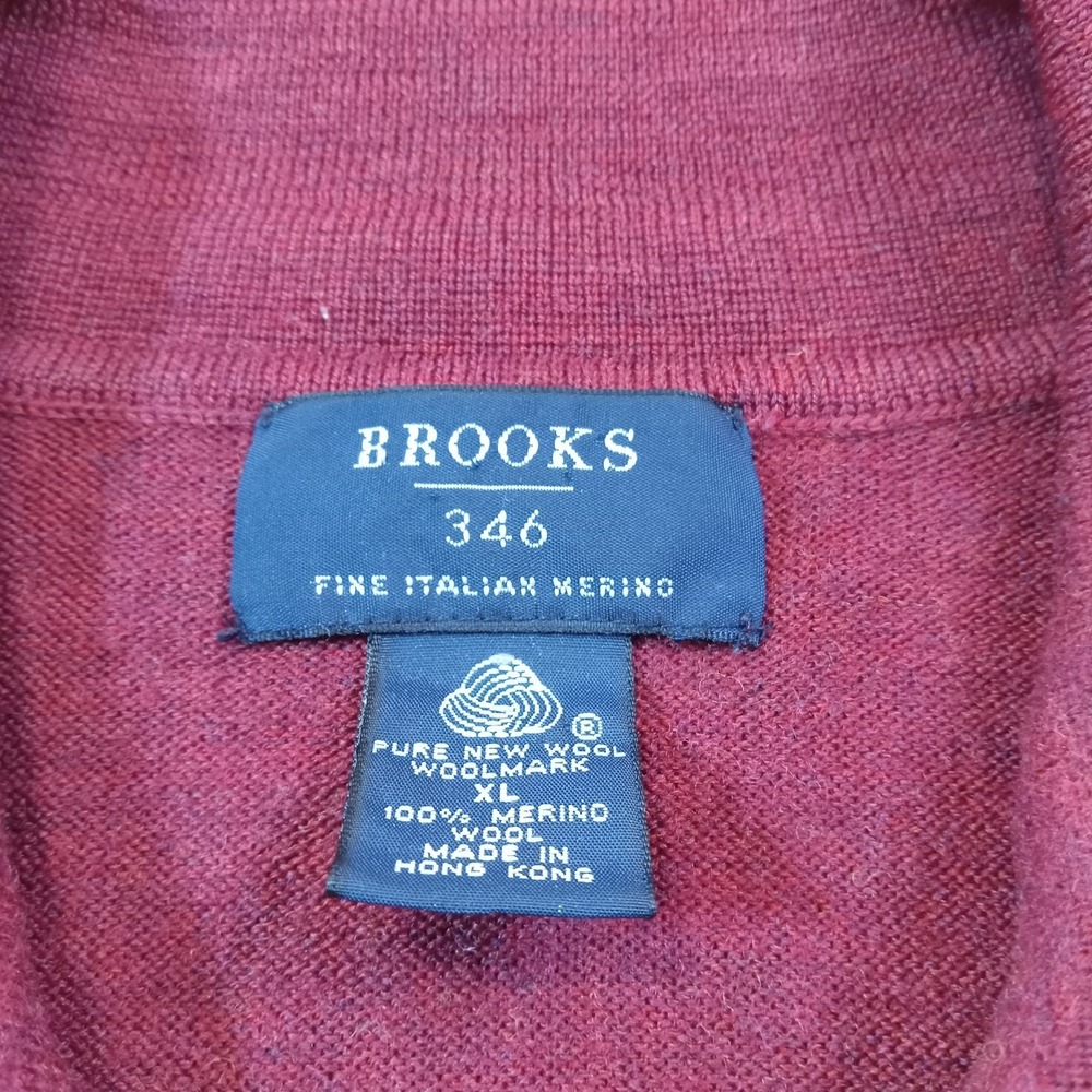 Brooks Brothers 100% Merino Wool Vintage Pullover Men's XL Maroon - Picture 3 of 7